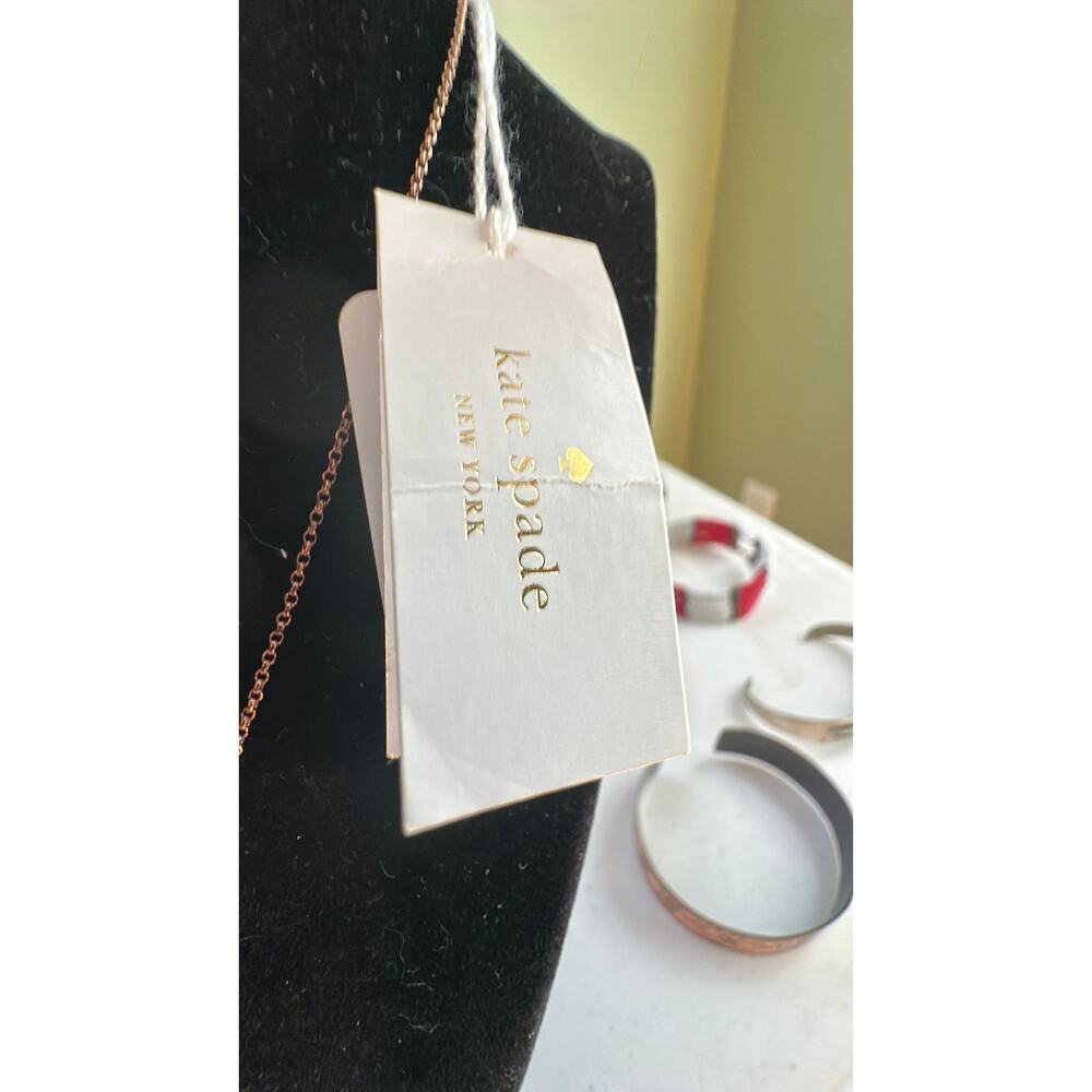 Kate Spade Ready Set Bow Rose Gold Color Necklace NWT - Picture 4 of 4